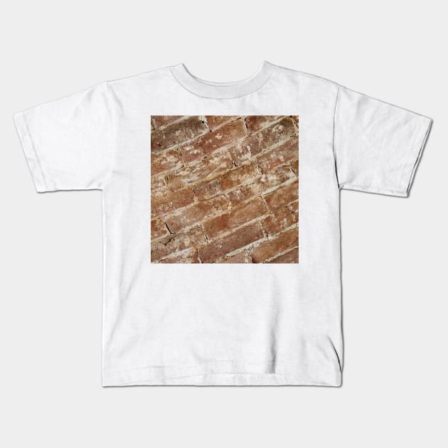 Orange Brick Wall Kids T-Shirt by DesignMore21